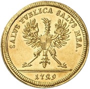 1 Ducat - Charles William Frederick Accession, Germany, 1729 reverse image