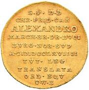 1 Ducat - Christian Frederick Charles Alexander, Germany, 1769 reverse image