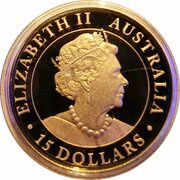 15 Dollars - Elizabeth II 6th Portrait - Hand of Faith - Gold Bullion obverse image