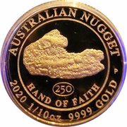 15 Dollars - Elizabeth II 6th Portrait - Hand of Faith - Gold Bullion, Australia, 2020 reverse image
