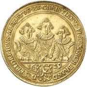 5 Ducats - Frederick, Albert and Christian Gold pattern strike obverse image