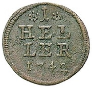 1 Heller - Frederick, Germany, 1738-1745 reverse image