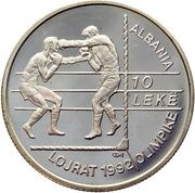 10 Lekë 1992 Summer Olympic Games, Albania, 1992 reverse image