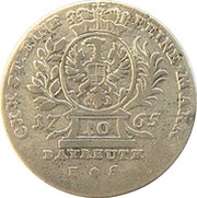 10 Kreuzers - Frederick Christian, Germany, 1765-1768 reverse image