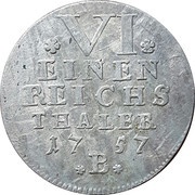 ⅙ Thaler - Frederick, Germany, 1757-1759 reverse image