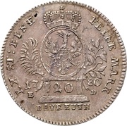 20 Kreuzers - Alexander, Germany, 1780-1782 reverse image