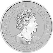 15 Dollars - Elizabeth II 6th Portrait - Australian Kookaburra - Platinum Bullion Coin obverse image