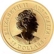 15 Dollars - Elizabeth II 6th Portrait - Australian Kookaburra - Gold Bullion Coin obverse image