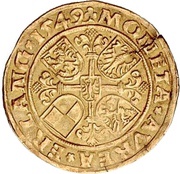 1 Goldgulden - Albert II, Germany, 1549 reverse image
