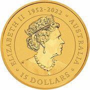 15 Dollars In the name of Elizabeth II; 6th Portrait - Kangaroo - Gold Bullion obverse image