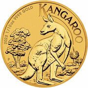 15 Dollars In the name of Elizabeth II; 6th Portrait - Kangaroo - Gold Bullion, Australia, 2023 reverse image