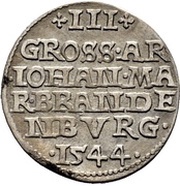 3 Groschen - John of Küstrin, Germany, 1544-1545 reverse image