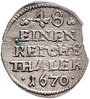 1⁄48 Thaler - Frederick William, Germany, 1670 reverse image