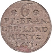 6 Pfennig - Frederick III, Germany, 1690-1700 reverse image
