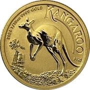 15 Dollars - Charles III 1st Portrait - Australian Kangaroo - Gold Bullion Coin, Australia, 2024 reverse image