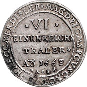 ⅙ Thaler - Frederick William, Germany, 1662-1664 reverse image