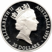 20 Dollars - Elizabeth II 3rd Portrait - Olympics 100 Years - Silver Proof obverse image