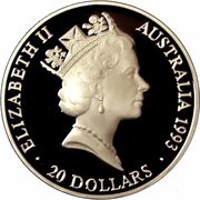 20 Dollars - Elizabeth II 3rd Portrait - Olympics 100 Years - Silver Proof obverse image