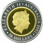 20 Dollars - Elizabeth II 4th Portrait - Life of Sir Donald Bradman - Bi-Metalic Gold-Silver Proof obverse image