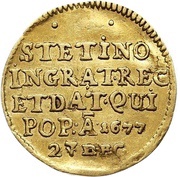 ½ Ducat - Frederick William Stettin conquest, Germany, 1677 reverse image