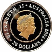 20 Dollars - Elizabeth II 4th Portrait - Golden Jubilee Coronation - Bi-Metalic Proof obverse image