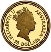25 Dollars - Elizabeth II 3rd Portrait - Gold Nugget - Ruby Well - Bullion Coin obverse image