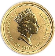 25 Dollars - Elizabeth II 3rd Portrait - Kangaroo - Gold Bullion Coin obverse image