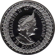 25 Dollars - Elizabeth II 4th Portrait - Queen Mother - Masterpieces in Silver, Australia, 1992 reverse image