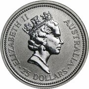 25 Dollars - Elizabeth II 3rd Portrait - Koala - Platinum obverse image