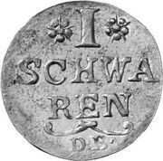 1 Schwaren Gold pattern strike, Germany, 1781 reverse image
