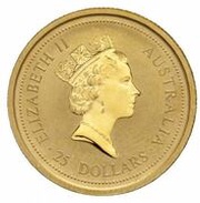 25 Dollars - Elizabeth II 3rd Portrait - Australian Nugget - Gold Bullion Coin obverse image