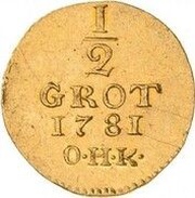 ½ Groten Gold pattern strike, Germany, 1781 reverse image