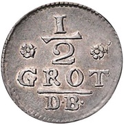 ½ Groten Thick flan pattern strike, Germany, 1789 reverse image