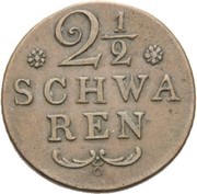 2½ Schwaren, Germany, 1820 reverse image