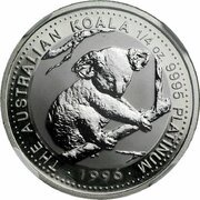 25 Dollars - Elizabeth II 3rd Portrait - Koala - Platinum reverse image