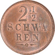 2½ Schwaren, Germany, 1841-1866 reverse image
