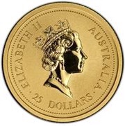 25 Dollars - Elizabeth II 3rd Portrait - Year of the Rat - Gold Bullion Coin obverse image