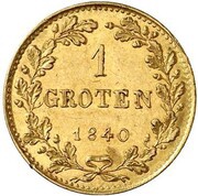 1 Groten Gold Pattern, Germany, 1840 reverse image