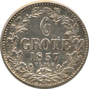 6 Grote, Germany, 1857 reverse image