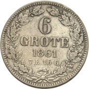 6 Grote, Germany, 1861 reverse image