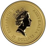 25 Dollars - Elizabeth II 3rd Portrait - Year of the Ox - Gold Bullion Coin obverse image