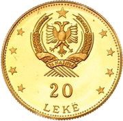 20 Lekë Skanderbeg's Helmet, Albania, 1968-1970 reverse image