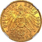 20 Mark, Germany, 1906 reverse image