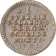 1 Pfennig - Louis Rudolph, Germany, 1722 reverse image
