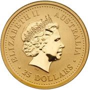 25 Dollars - Elizabeth II 4th Portrait - Australian Nugget - Gold Bullion Coin obverse image