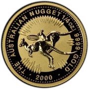 25 Dollars - Elizabeth II 4th Portrait - Kangaroo Gold Nugget, Australia, 1999-2000 reverse image