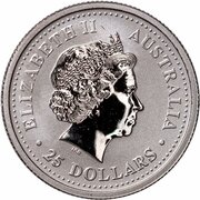 25 Dollars - Elizabeth II 4th Portrait - Koala - Platinum obverse image