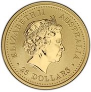 25 Dollars - Elizabeth II 4th Portrait - Year of the Dragon - Gold Bullion Coin obverse image