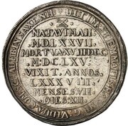 1 Thaler - George William Death of Katharina Sophia, Germany, 1665 reverse image