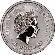 25 Dollars - Elizabeth II 4th Portrait - Koala - Platinum obverse image